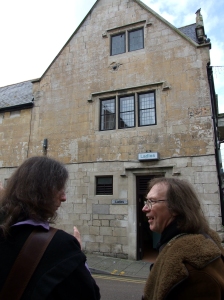I was given the honour of conducting Historian, Author and TV Personality Professor Ronald Hutton around Weymouth's Civil War history. Here, showing him the 'cannonball in the wall'.
